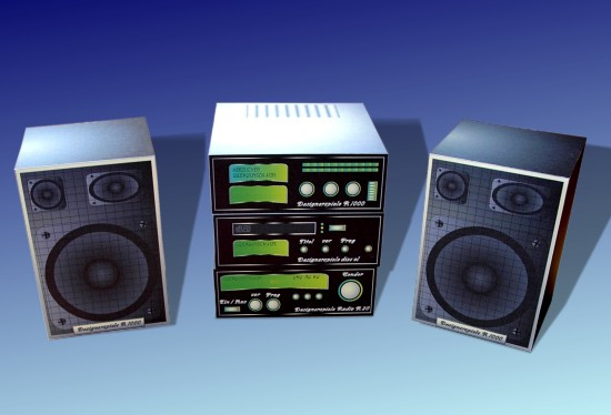 Papercraft Hi-Fi system