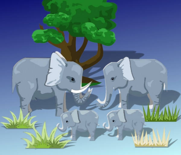 Bastelbogen Elefanten