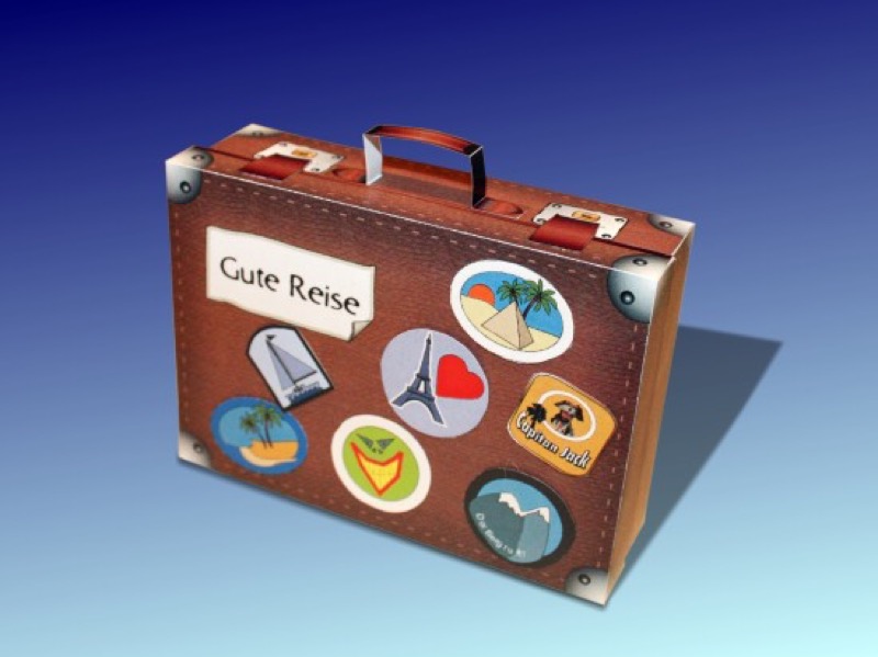 Reisekoffer-Geldgeschenk – PDF-Bastelbogen