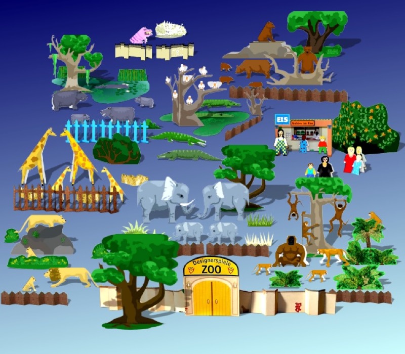 Bastelbogen Zoo / Tierpark