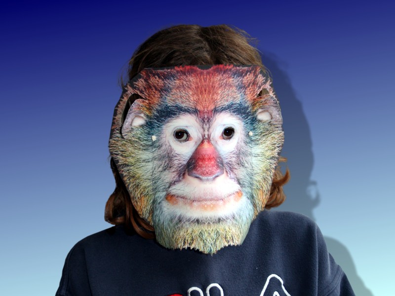 Freche Affenmaske – PDF-Bastelbogen